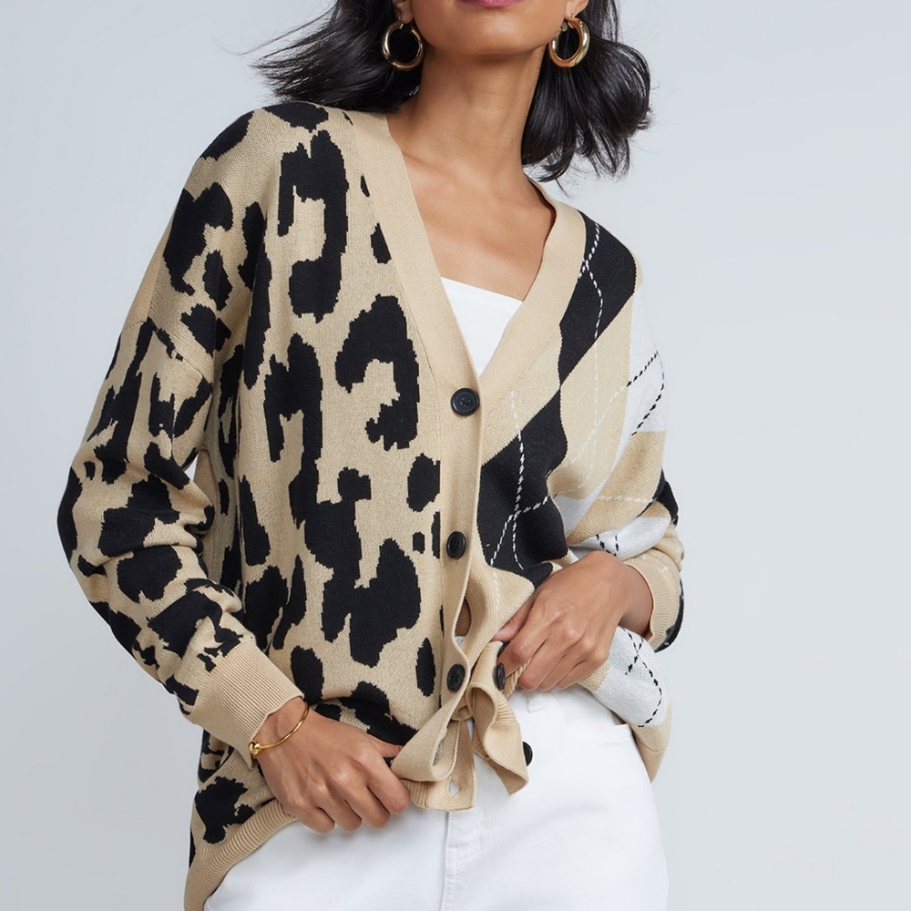 CLEARANCE Long Sleeve Half & Half Cardigan